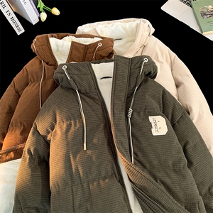 冬季青少年灯芯绒连帽棉衣潮牌羊羔毛加绒加厚棉服外套5305-P85图片
