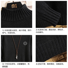 M18224-P45加绒款-P65半高领毛衣男士大码针织衫男毛线衣男砖墙，男装针织衫/毛衣，电商A040A