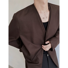 24老钱风cleanfit无领假两件西服外套XZ62-p118，男装西服，电商B288