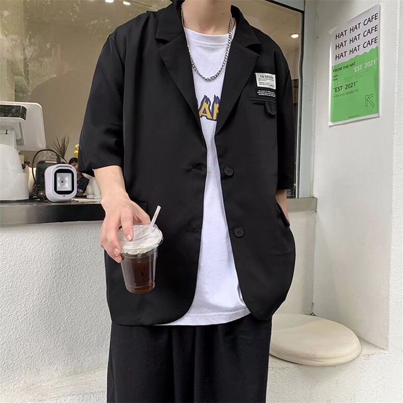 男士休闲短袖西装外套X821P40图片