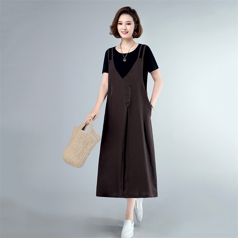 2021年夏季新款短袖T恤女+背带裙子套装女休闲气质两件套装裙,女装套装/套裙,简韵佳