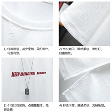 Q11071-P30春夏季七分袖t恤男大码五分袖男短袖中袖展架，男装T恤，电商A040A