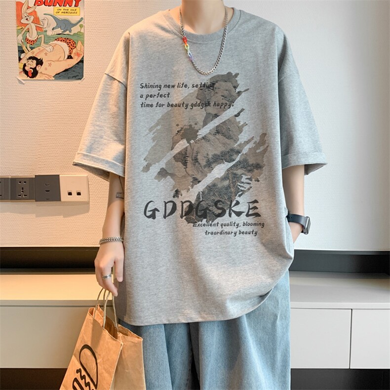已注册/夏季内景潮创意宽松短袖T恤男潮大码打底衫DT00597/P25,男装T恤,电商B316