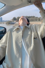 CD5483改长袖C5536特批P28无差价2025腊肠狗泡泡纱大码衬衫外套男，男装衬衫，电商A001