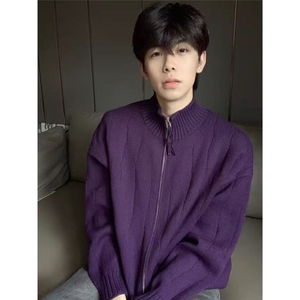 立领针织开衫外套男春秋冬季新款宽松休闲毛衣潮Y5003-P58图片