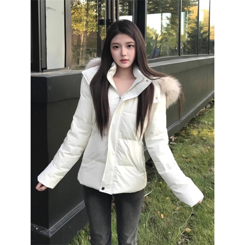 美式毛领连帽棉服女冬季加厚收腰显瘦学生棉袄外套8056-P110网图,男装棉衣,电商B245