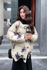 新中式不规则小众设计感短款羽绒服女冬季2025新款加厚白鸭绒外套图片