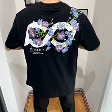 万针全刺绣解构设计260克重磅双纱纯棉高品质美式高街短袖T恤特39，男装T恤，电商A486-1
