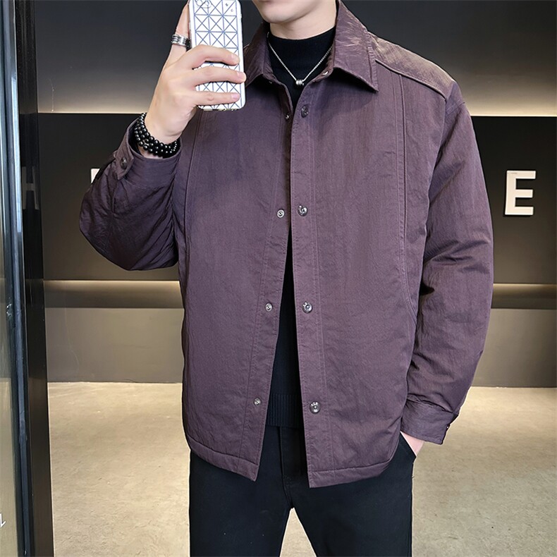 90新标2025休闲简约设计款翻领加厚保暖羽绒服外套8131-P290,男装羽绒服,电商A413