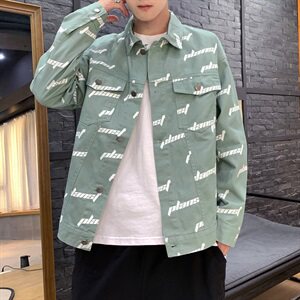 2021春秋季新日系大码男佳乐字母印花休闲运动夹克外套J977-P75图片