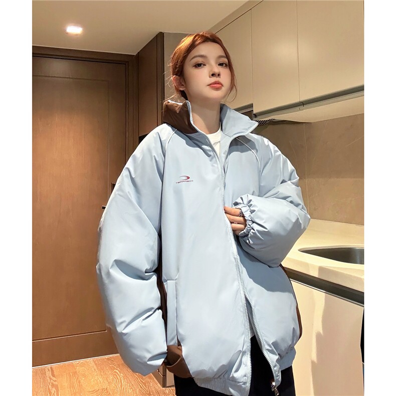 中性风冬装双面穿条纹织带棉服拼色棉衣休闲外套男G1101P138,男装棉衣,电商A339