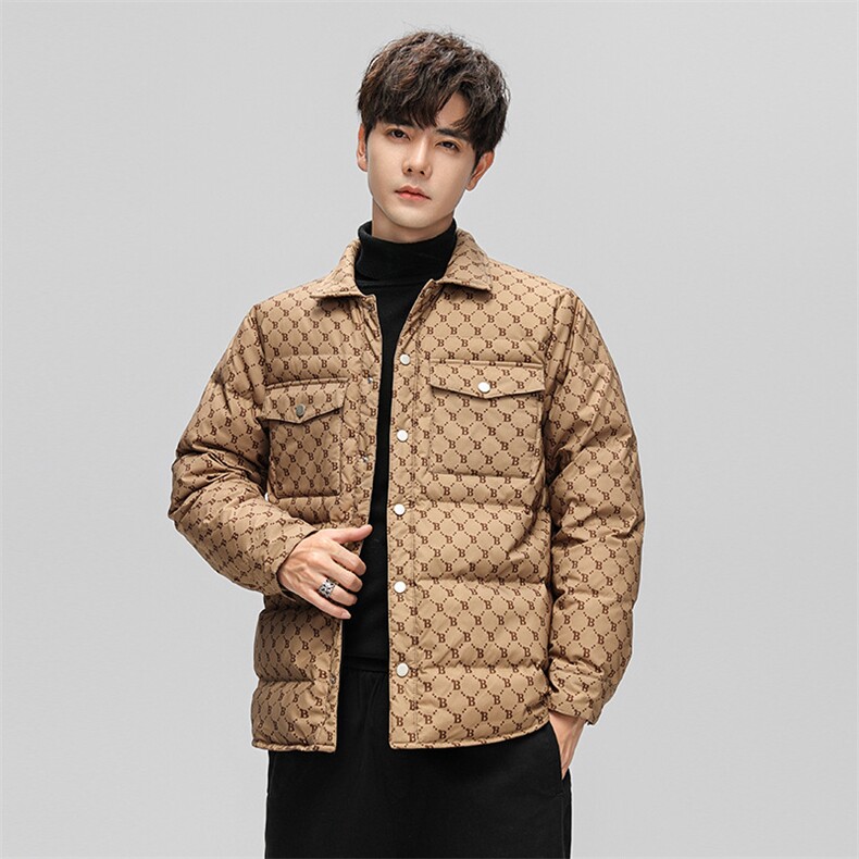 2025年港风韩版修身潮时尚青年短款羽绒服夹克外套H328-P130，男装羽绒服，星座1210A