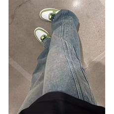 直筒牛仔裤男女款秋美式复古高街风裤子潮牌宽松阔腿裤N802，男装牛仔裤，星座1116A（原606A-3）