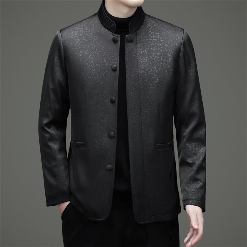 中老年唐装90绒羽绒服男士复古盘扣风羽绒服外套中式唐装,男装羽绒服,钱塘723