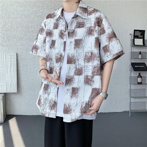 现货在仓！夏季休闲百搭翻领衬衫男抖音得物可送样-EX50556-特P30图片