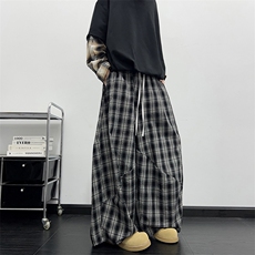 新款宽松休闲裤男韩版潮流百搭裤子坠感阔腿拖地长裤K0848-P48，男装休闲裤，星座308B-2