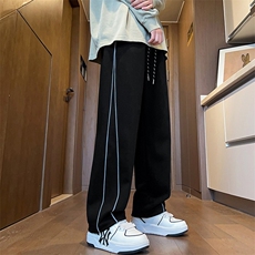 港风秋款男男女休闲裤条纹宽松卫裤直筒长裤h0782P40，男装休闲裤，星座1013-1