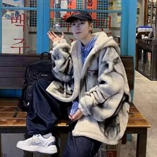 冬季加厚棉衣男韩版宽松潮流羊羔毛加绒连帽棉服港风外套WT185，男装棉衣，星座506