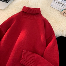 MG8507-JR-PP59升级加绒两翻领加厚毛衣慵懒风男针织衫高领线衫，男装针织衫/毛衣，星座614