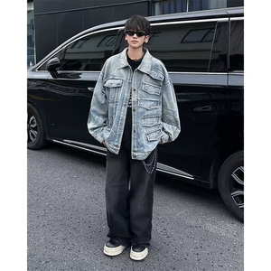 2024冬季帅外套男ins高街潮牌原宿风韩版潮流宽松夹克W6252-P77图片