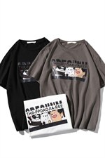2021夏季新日系白底平铺面料：100%棉T1052-P25，男装T恤，电商A001