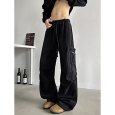 磨白水洗美式复古褶皱牛仔裤男女cleanfit潮牌大口袋宽松工装裤子，男装牛仔裤，星座218-8