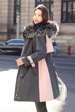 派克棉服女中长款2024冬季新款韩版收腰洋气加绒棉衣外套，女装棉衣/棉服，雅佳俏