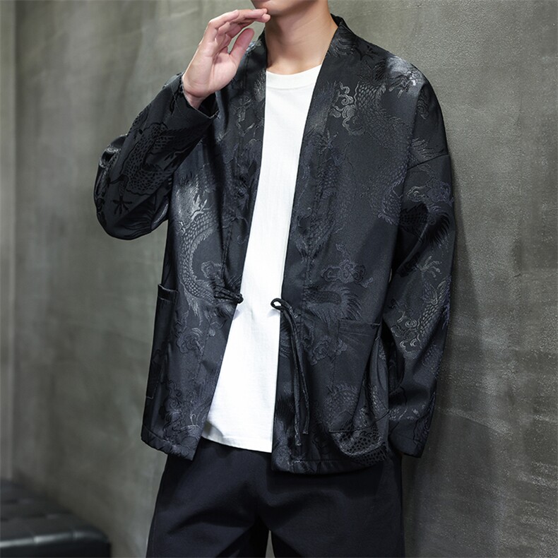 2026春装新款 加厚龙纹夹克开衫外套 唐装汉服 潮流 2512-P50图片