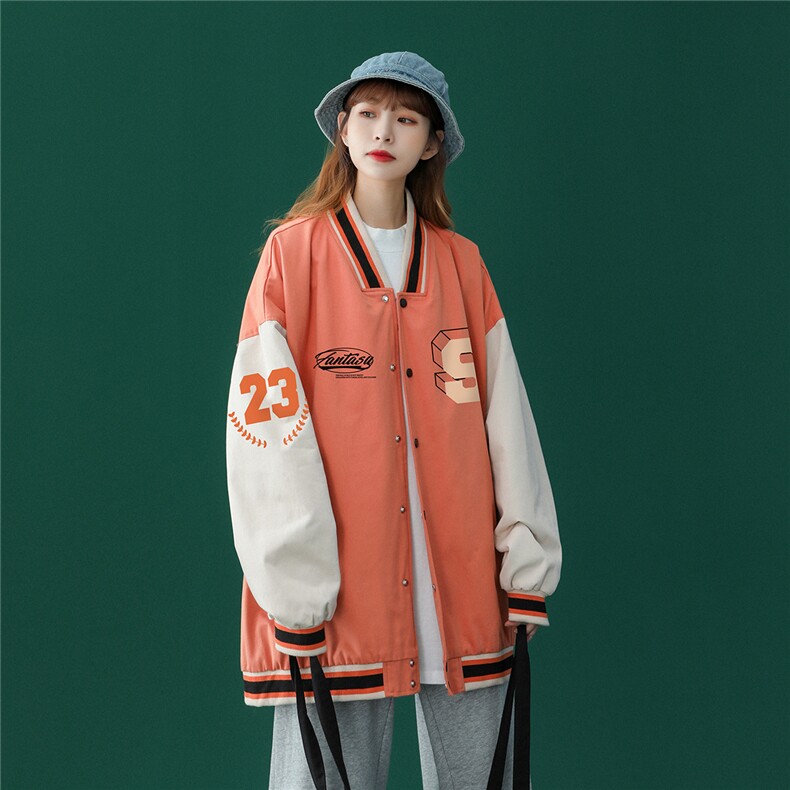 中性风2026秋季新款设计感字母印花棒球服夹克外套-G236P65控88-,男装夹克,A247A