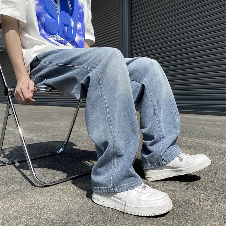 高街牛仔裤男韩版潮渐变色松紧腰2024秋冬新款ins长裤RK1011-P41,男装牛仔裤,星座412-2