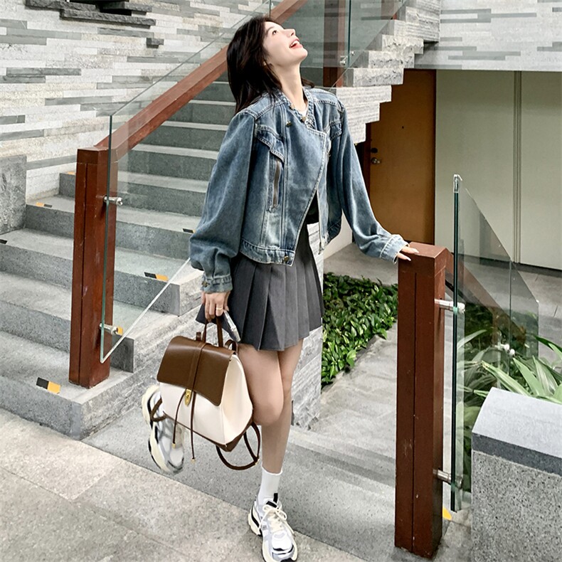 复古法式收腰压褶大摆裙黑色半身裙2025年开春新款女装显瘦伞裙女,女装牛仔外套,浙宝220