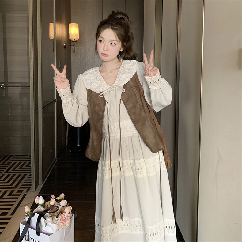 【新款】2025春秋新款连衣裙马甲套装2C037233P175K248,女装连衣裙,2C037