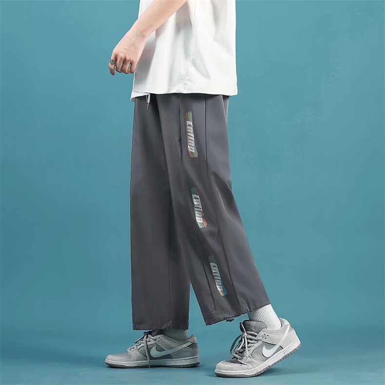彩虹冰丝裤宽松束脚韩版学生bf风阔腿裤运动裤夏季薄款K2126-p28，男装休闲裤，星座1008-1