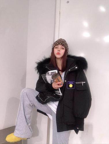 大毛领派克服SML，女装，尚映