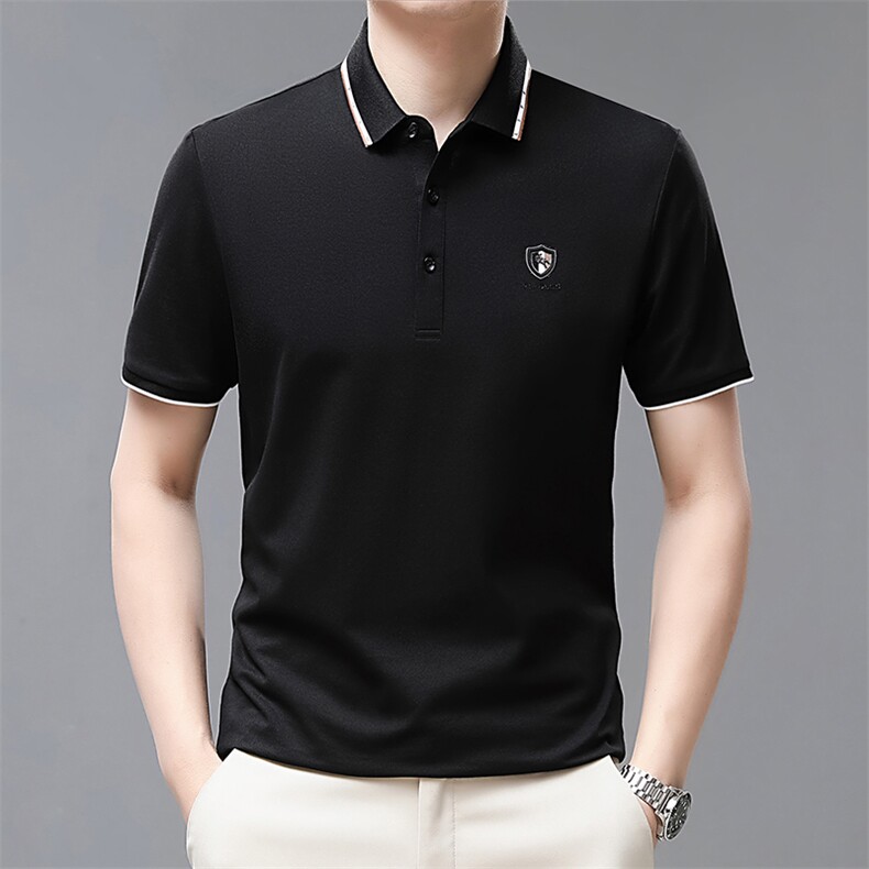 夏季男士短袖T恤新款polo衫休闲翻领半袖中青年上衣 QP1649-P50图片