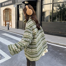 现货25冬新圣诞羊羔毛羽绒服绿色2D044-2525-P255-K385-90绒，女装羽绒服，2D044