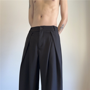 抖音品质春季新款打褶垂感宽松休闲西裤B315-K25680-特p40控78图片