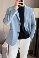 夏季薄款仿麻质高级感小西装男宽松潮流男士休闲西服轻薄单西外套，男装西服，电商B212（原钱塘6029）