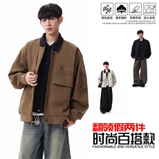 休闲夹克2026春新款潮牌男装宽松百搭工装外套JK02632-P85，男装夹克，星座308B-2