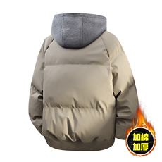 现货高品质重磅工艺美式高街假两件PU皮棉衣男女加厚棉服外套，男装棉衣，电商A443