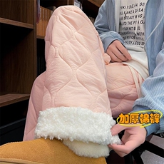 抖音羊羔毛菱格时尚中性大码阔腿棉裤K5613J加棉-特P45控78，男装棉裤，电商A001