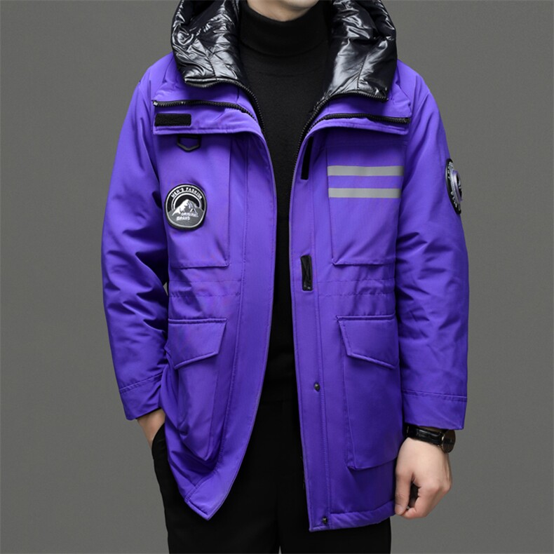 2023新款冬季中年男士商务休闲连帽羽绒服男装厚款保暖鹅绒外套,男装羽绒服,电商B212（原钱塘6029）