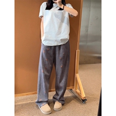现货~自制高品质撞色破洞弯刀卫裤直筒运动休闲裤KZ9874P55，男装休闲裤，星座908-1
