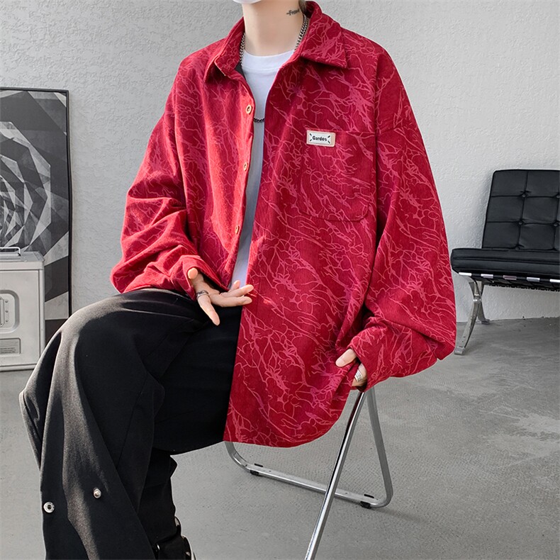 现货10059-P40控68秋季新款百搭大码高品质衬衫男港风宽松长袖,男装衬衫,电商A059