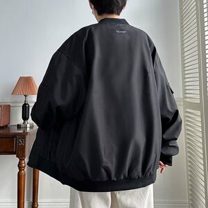 美式简约飞行员夹克男春秋季复古街头百搭外套潮牌机能宽松棒球服图片