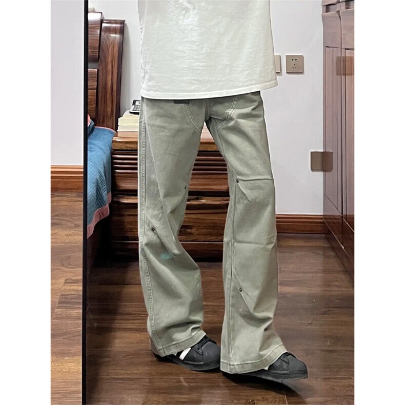 NK90LL-特P55vibe风复古做旧铆钉牛仔裤男女褶皱伐木裤工装裤子，男装牛仔裤，星座1007（原301D）