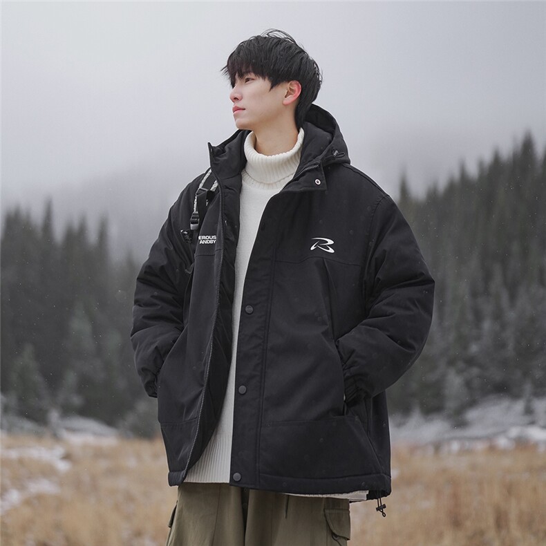 新疆山系图案印花百搭宽松休闲连帽棉服A247-MY85607特批95控158,男装棉衣,电商A247
