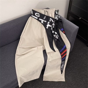 美式复古军绿色屁帘工装伞兵裤男女夏季宽松慵懒hiphop阔腿休闲裤图片