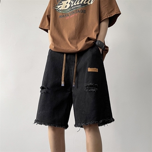 抽绳休闲短裤男夏季薄款运动五分裤高级痞帅高街篮球裤图片