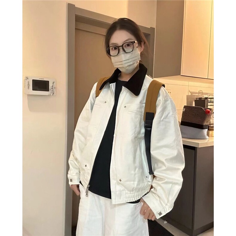 J50-P95 牛仔外套男女春秋款美式复古设计感宽松高级感图片